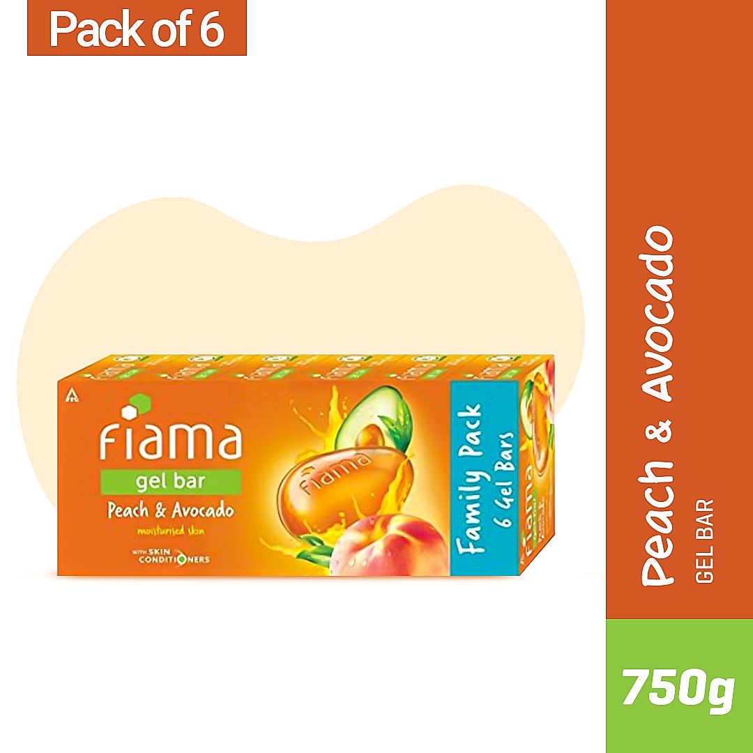 Peach & Avocado Gel Bar, 125g (Pack of 6)-2 Peach & Avocado Gel Bar, 125g (Pack of 6)-2