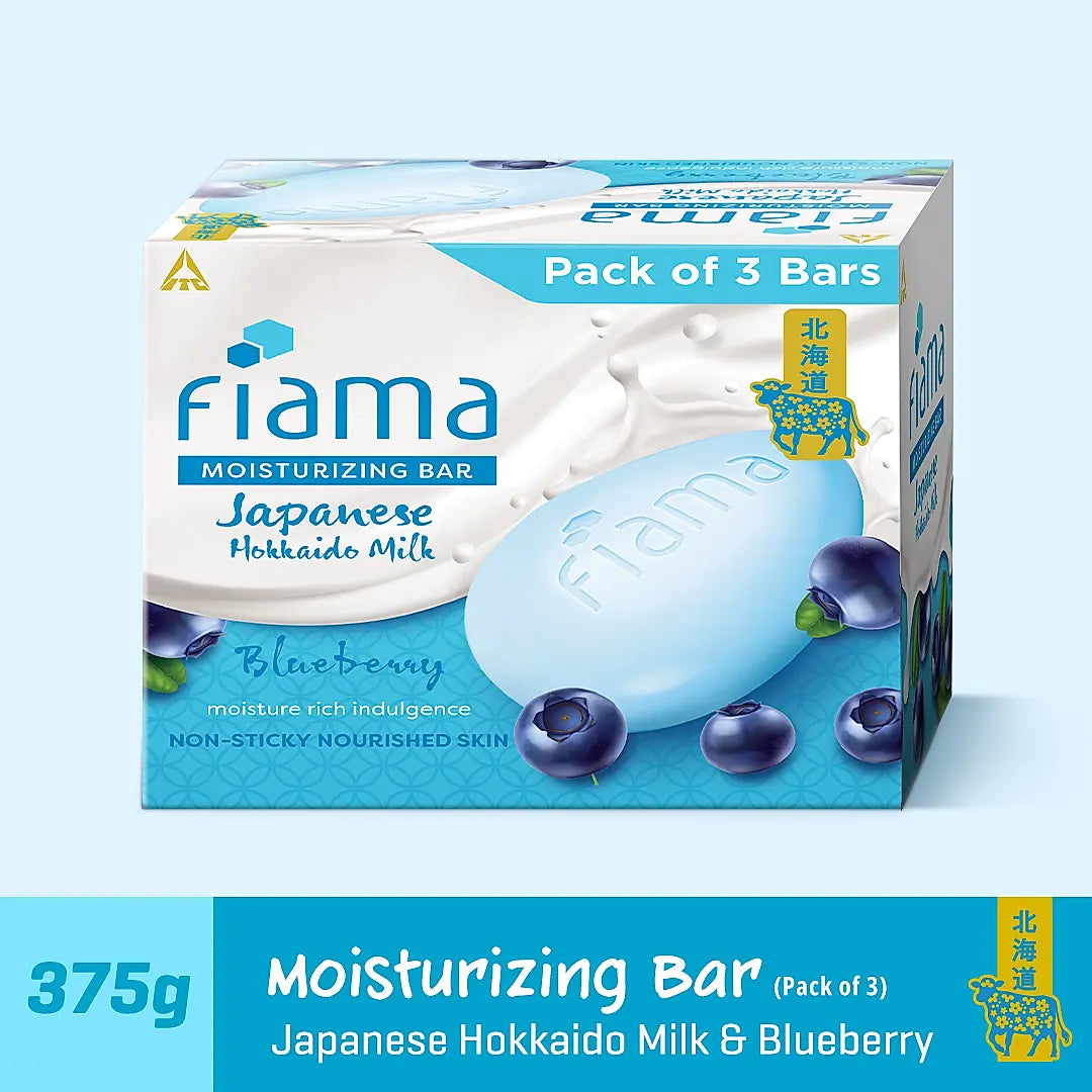 Fiama Japanese Hokkaido Milk Bar Blue Berry 125gx3 Fiama Japanese Hokkaido Milk Bar Blue Berry 125gx3