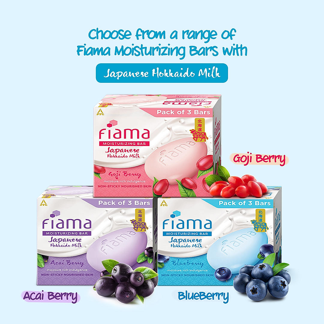 Fiama Japanese Hokkaido Milk Bar Blue Berry 125gx3 Fiama Japanese Hokkaido Milk Bar Blue Berry 125gx3