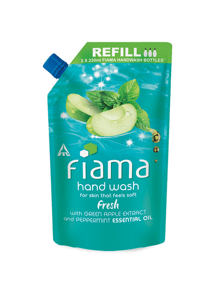 Fiama Fresh hand Wash, Peppermint oil & Green Apple extract handwash,for soft and supple hands,750ml value pouch-1