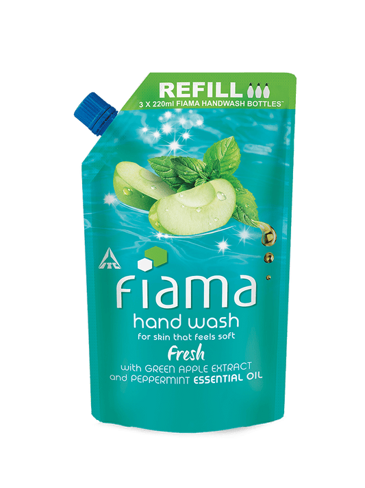 Fiama Fresh hand Wash, Peppermint oil & Green Apple extract handwash,for soft and supple hands,750ml value pouch-1