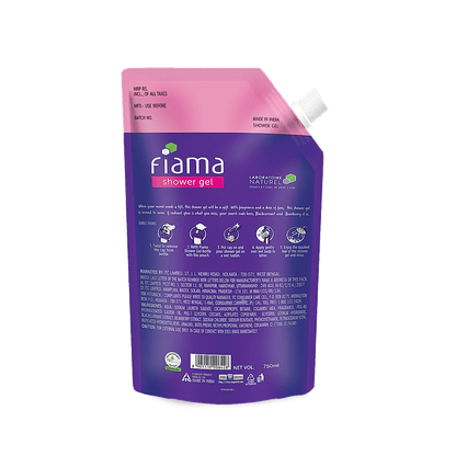 Fiama Shower Gel Blackcurrant & Bearberry Body Wash for Radiant glowing & hydrating skin, 750ml value Pouch-2