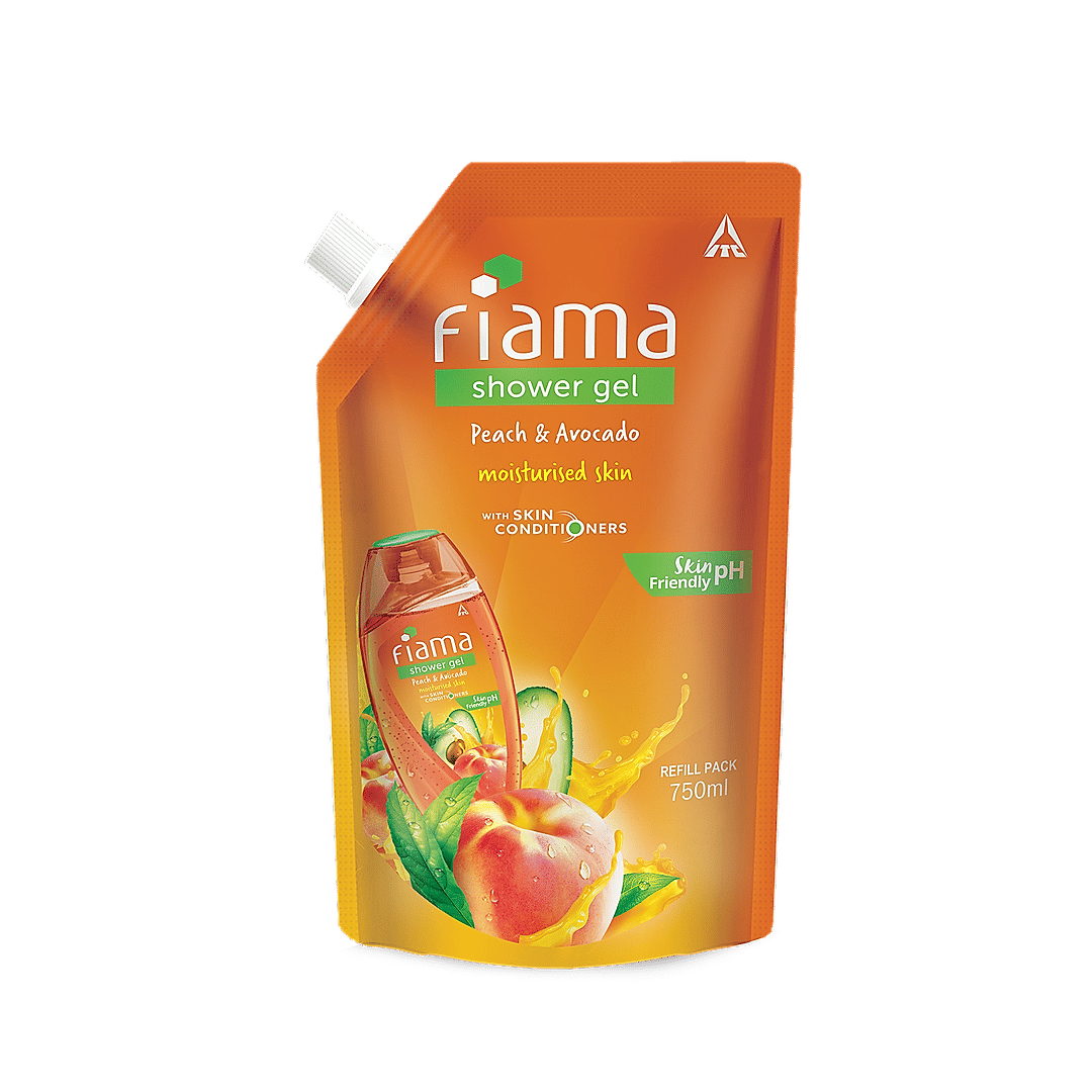 Fiama Shower Gel Peach & Avocado, Body Wash for Soft Moisturised & hydrating Skin, Vit E, 750ml value Pouch-4