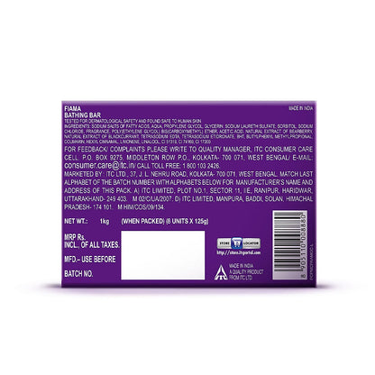 Fiama Gel Bar Blackcurrant and Bearberry for radiant glowing skin, with skin conditioners, 125g (Pack of 8)-7