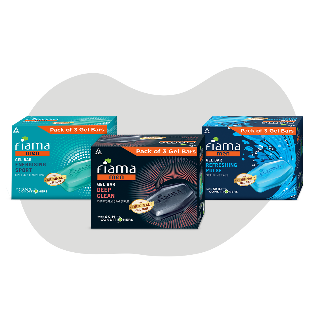 Fiama Men's GBB Deep Clean Gel Bar, 125g (Pack of 3)