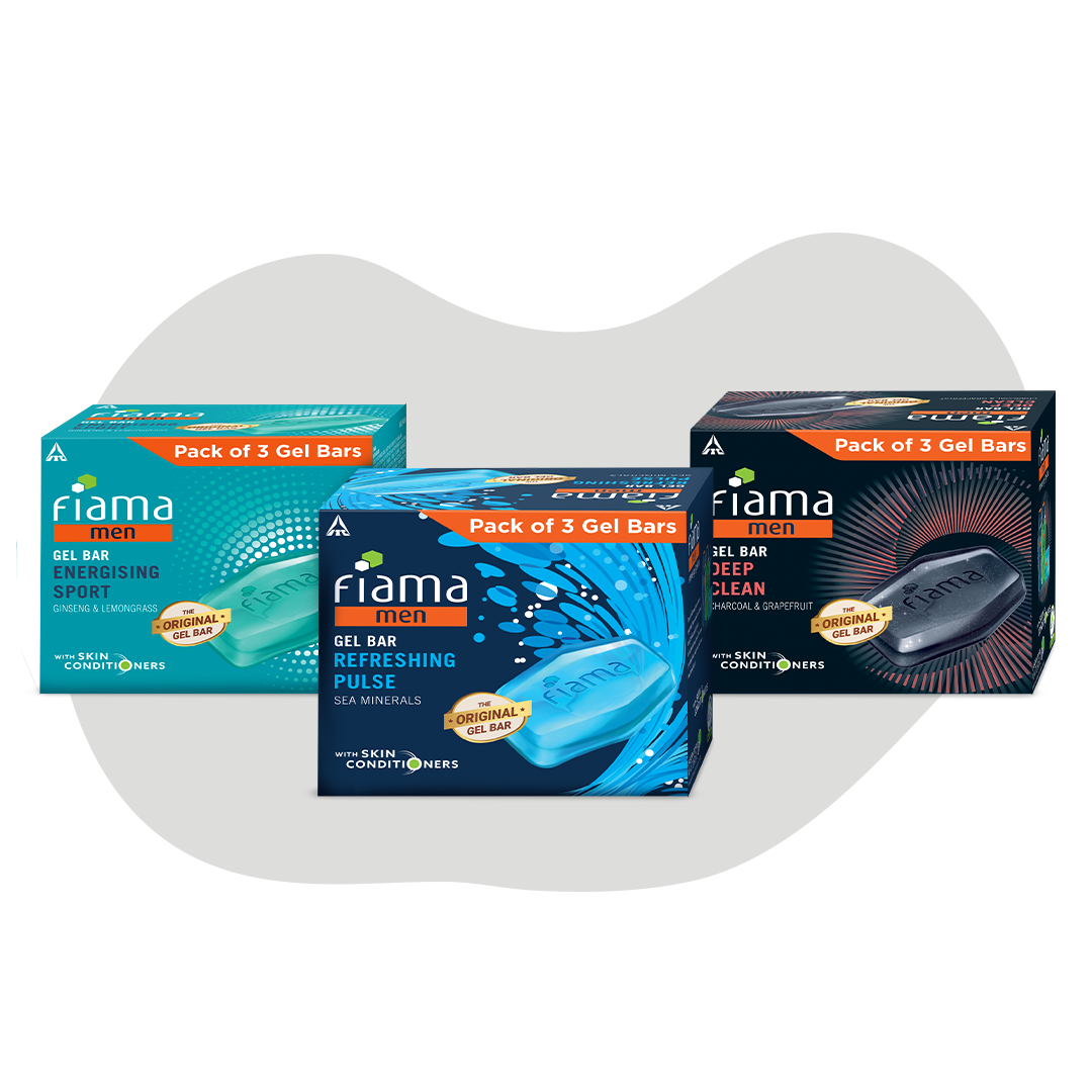 Fiama Men's GBB Refreshing Pulse Gel Bar, 125g (Pack of 3)