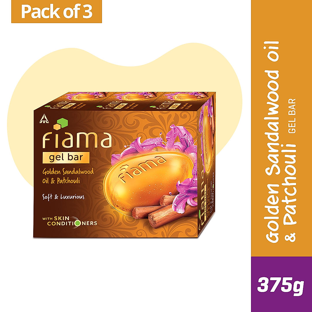 Golden Sandalwood Oil & Patchouli Gel Bar, 125g (Pack of 3)-2