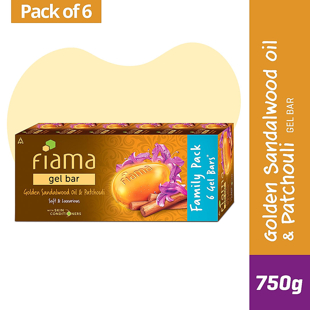 Golden Sandalwood Oil & Patchouli Gel Bar, 125g (Pack of 6)-2