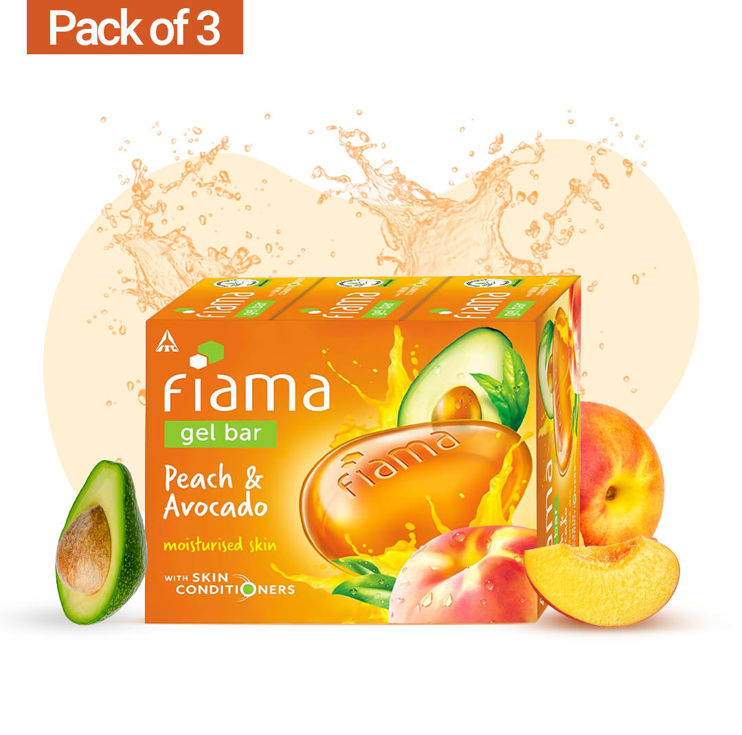 Peach & Avocado Gel Bar, 125g (Pack of 3)-1