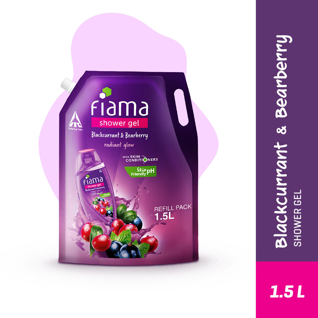 Fiama Shower Gel Blackcurrant & Bearberry Body Wash with Skin Conditioners for Radiant Glow, 1.5L Pouch-1