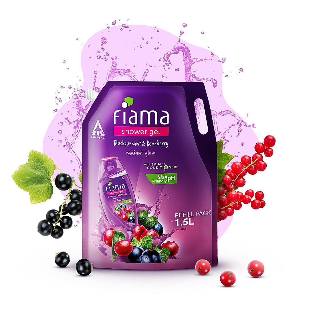 Fiama Shower Gel Blackcurrant & Bearberry Body Wash with Skin Conditioners for Radiant Glow, 1.5L Pouch-2