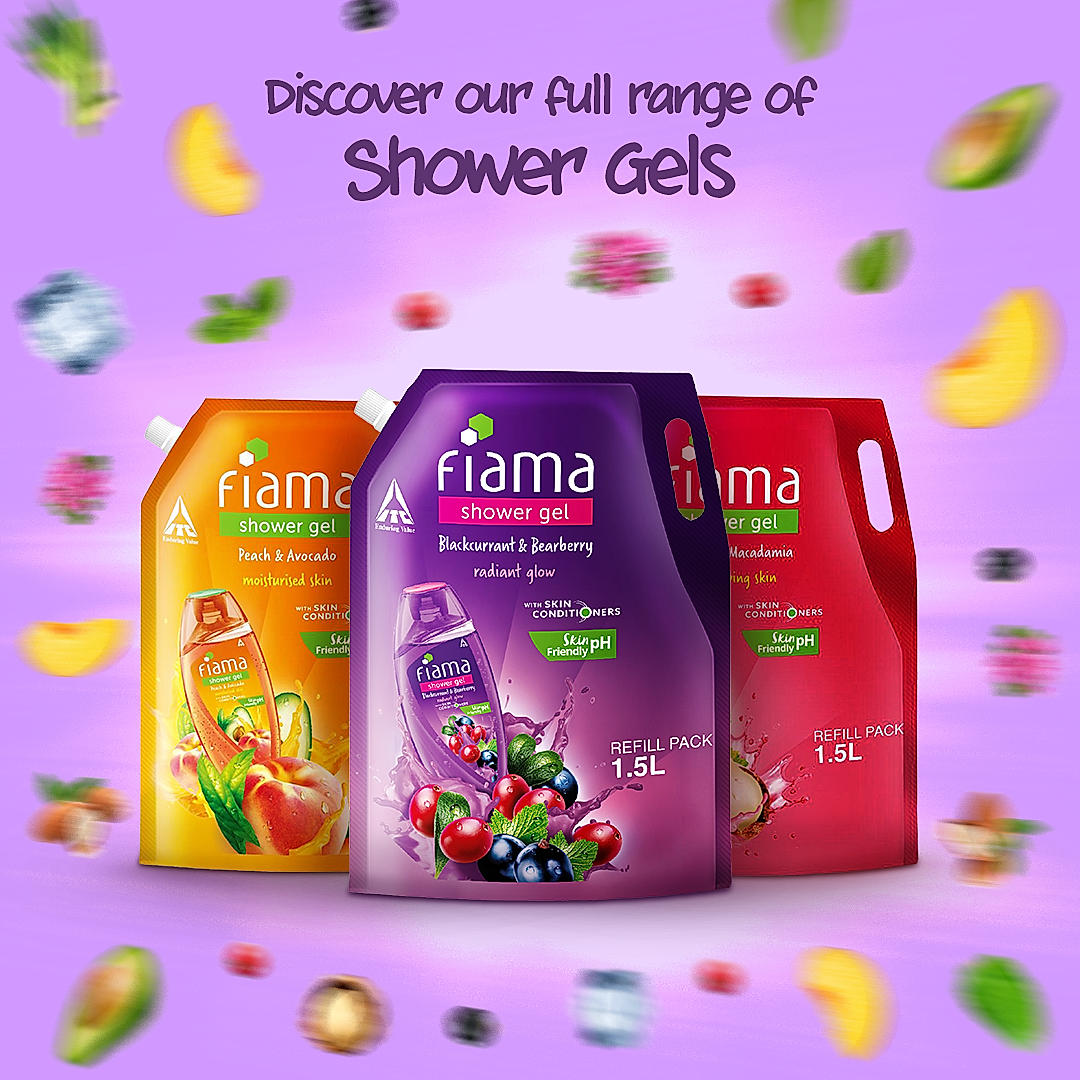 Fiama Shower Gel Blackcurrant & Bearberry Body Wash with Skin Conditioners for Radiant Glow, 1.5L Pouch-5