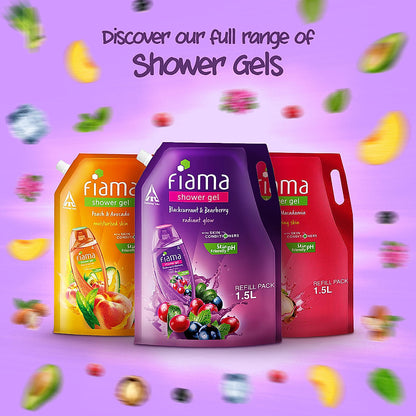 Fiama Shower Gel Blackcurrant & Bearberry Body Wash with Skin Conditioners for Radiant Glow, 1.5L Pouch-5