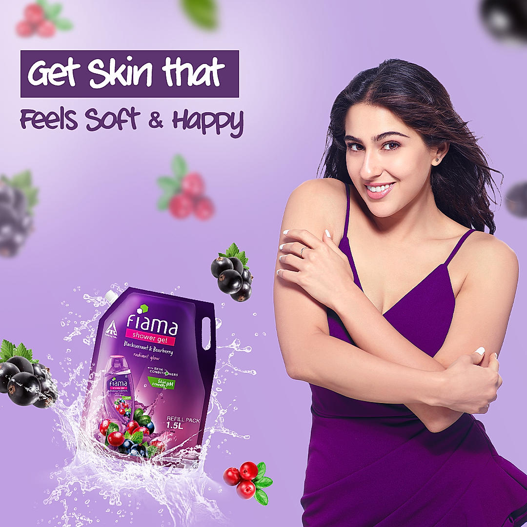 Fiama Shower Gel Blackcurrant & Bearberry Body Wash with Skin Conditioners for Radiant Glow, 1.5L Pouch-6