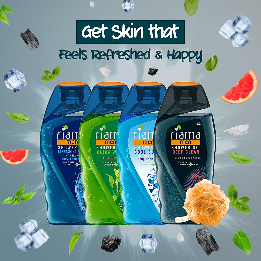 Shower Gel Men Celebration Pack, 125ml (Pack of 4) + Loofah-6