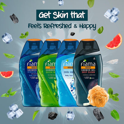 Shower Gel Men Celebration Pack, 125ml (Pack of 4) + Loofah-6