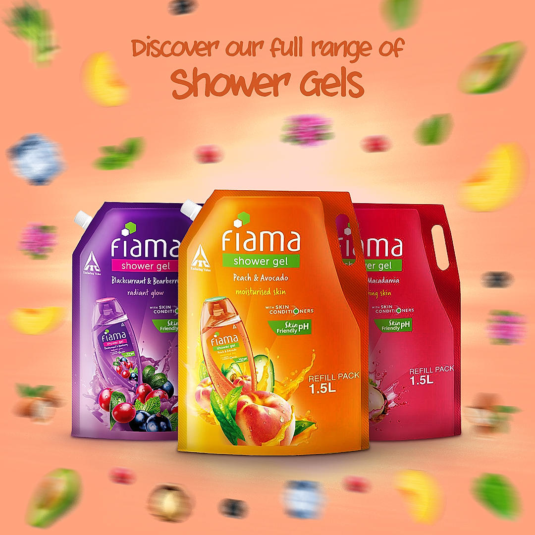 Fiama Shower Gel Peach & Avocado, Body Wash with Skin Conditioners for Soft Moisturised Skin, 1.5L pouch-5