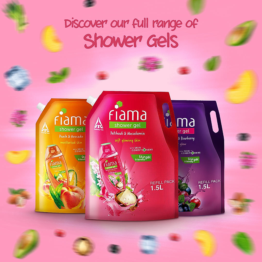 Fiama Shower Gel Patchouli & Macadamia, Body Wash with Skin Conditioners for Soft Glowing Skin, 1.5L pouch-5
