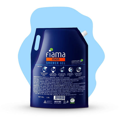 Fiama Men Shower Gel Refreshing Pulse, Body Wash with Skin Conditioners for Refreshed Skin, 1.5L pouch-7