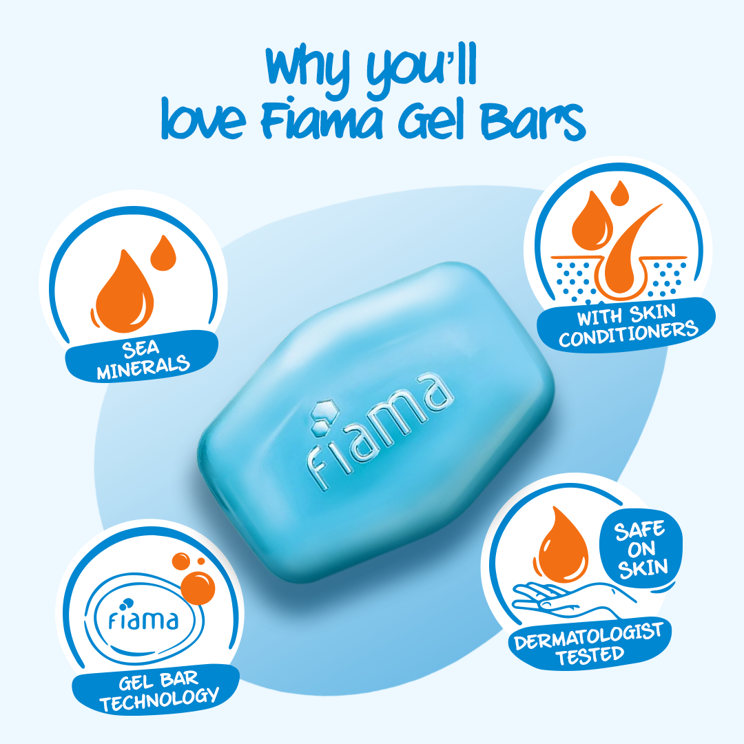 Fiama Men's GBB Refreshing Pulse Gel Bar, 125g (Pack of 3)