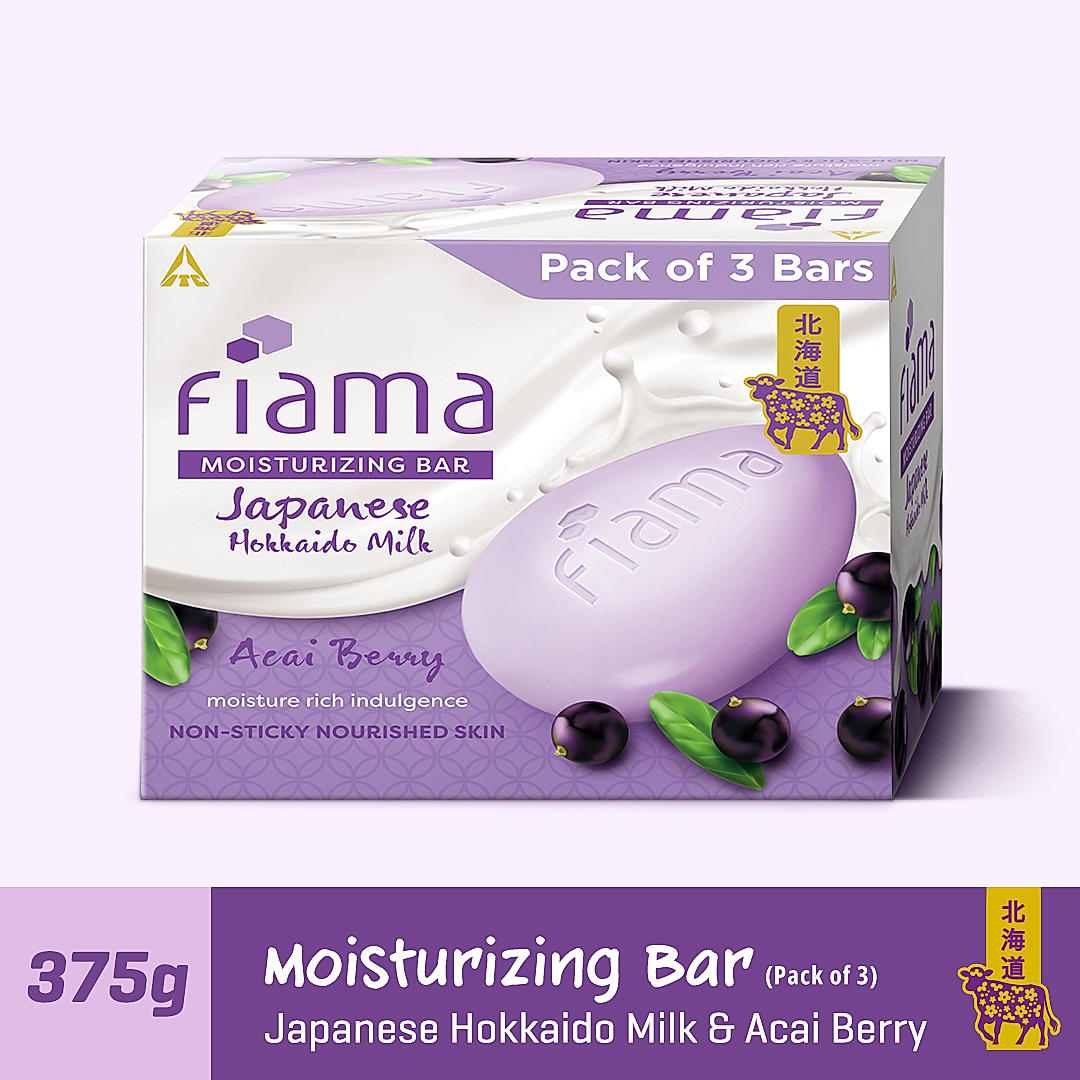 Fiama Japanese Hokkaido Milk Bar Acai Berry 125gx3
