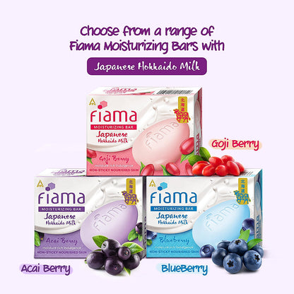 Fiama Japanese Hokkaido Milk Bar Acai Berry 125g-7