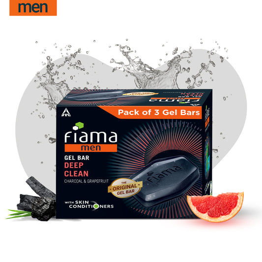 Fiama Men's GBB Deep Clean Gel Bar, 125g (Pack of 3)